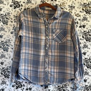 Chelsea & Violet pink and blue flannel shirt